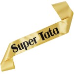 Super Tata - złota szarfa z czarnym nadrukiem