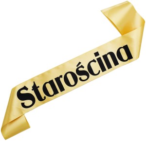 Starościna - złota szarfa z czarnym nadrukiem