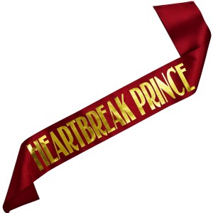 Heartbreak Prince - bordowa szarfa ze złotym nadrukiem