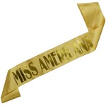 Miss Americana - złota szarfa ze złotym nadrukiem