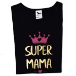 Koszulka SUPER MAMA ze złotymi literami