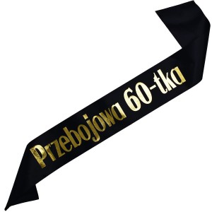 Przebojowa 60-tka - szarfa ze złotym nadrukiem
