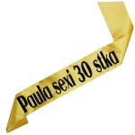 Sexi 30 stka z imieniem - złota szarfa z czarnym nadrukiem