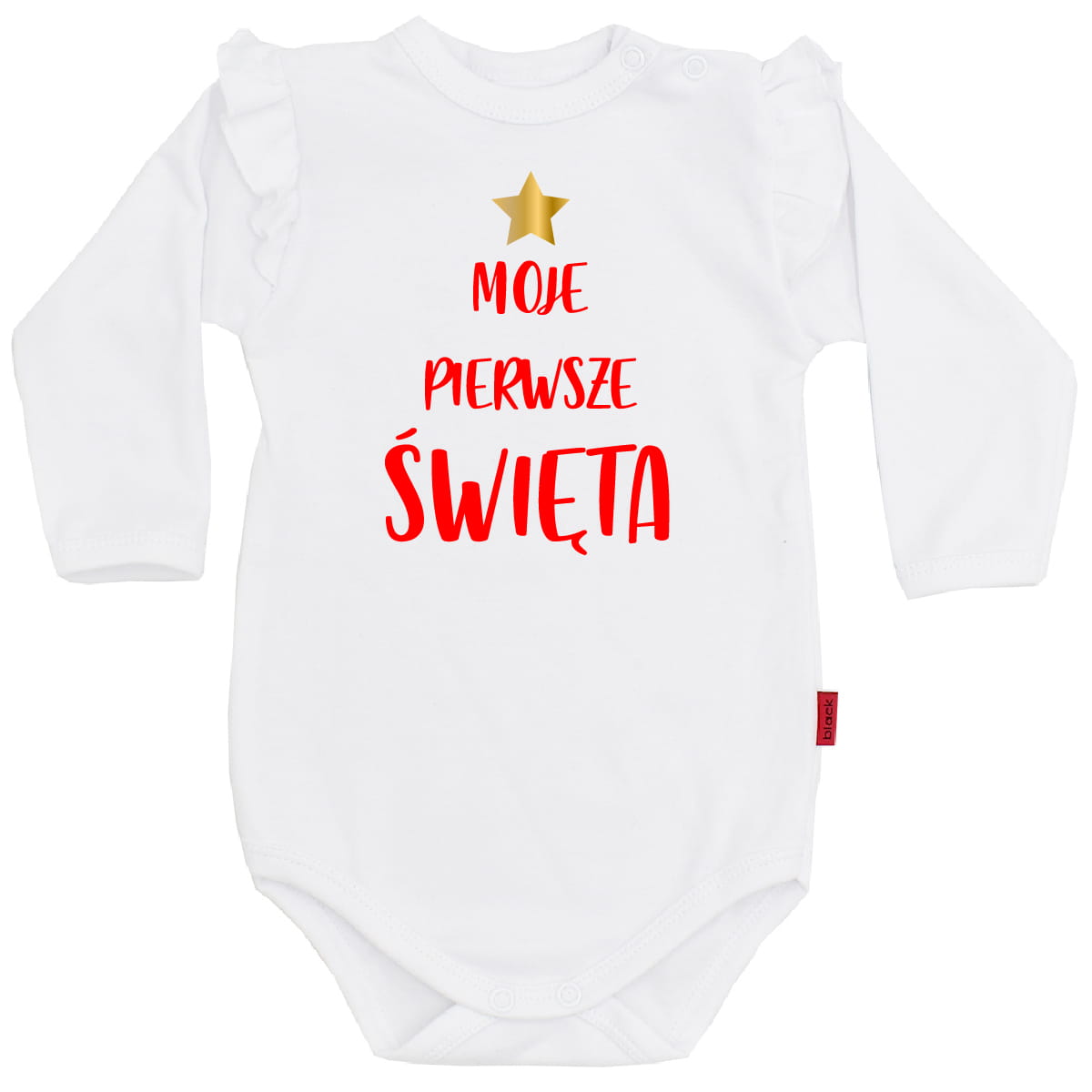 Moje Pierwsze Święta z gwiazdką - body dziecięce z falbanką