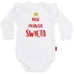 Moje Pierwsze Święta z gwiazdką - body  dziecięce z falbanką