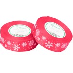 Wstążka satynowa KORAL 25mm 23m ŚNIEŻYNKI święta