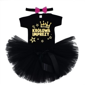 Komplet Królowa Imprezy – body, spódniczka TUTU i opaska