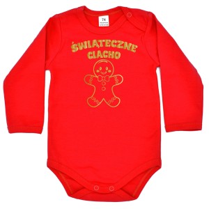 Body dziecięce na święta - Świąteczne Ciacho - czerwone