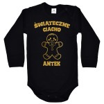 Body dziecięce na święta - Świąteczne Ciacho + imię - czarne