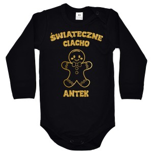 Body dziecięce na święta - Świąteczne Ciacho + imię - czarne