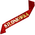 Szarfa Studniówka – czerwona ze złotym napisem
