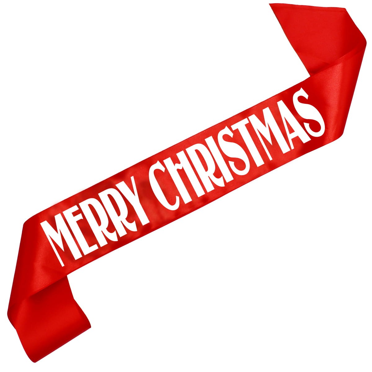Merry Christmas - czerwona szarfa z białym nadrukiem