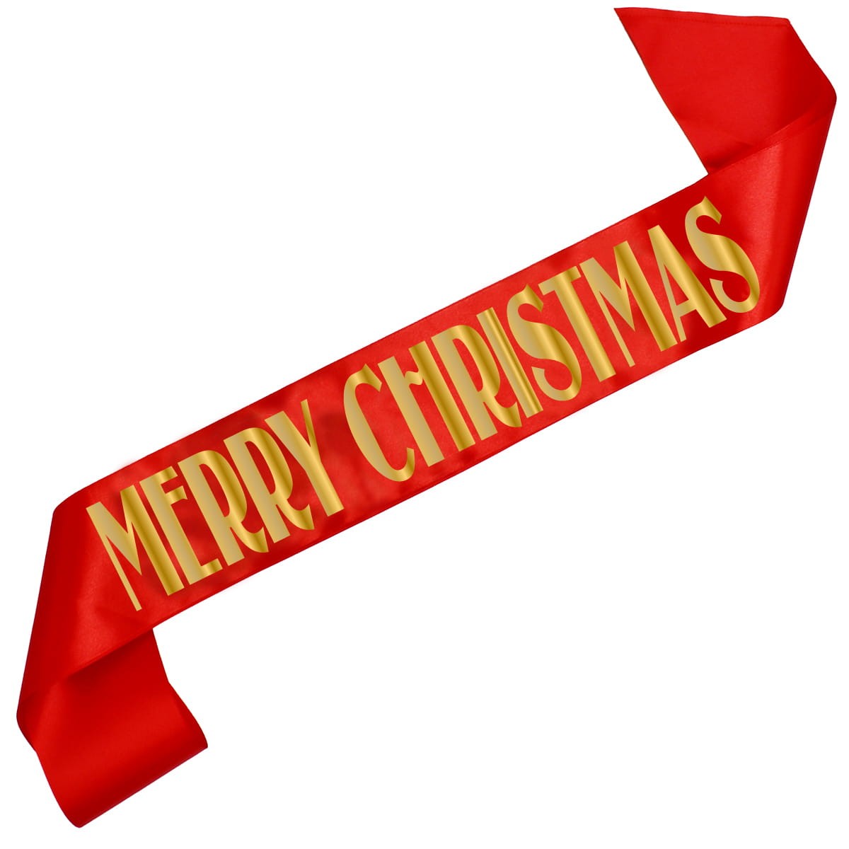 Merry Christmas - czerwona szarfa ze złotym nadrukiem