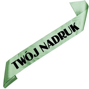 Szarfa w kolorze szałwii z Twoim nadrukiem w kolorze czarnym