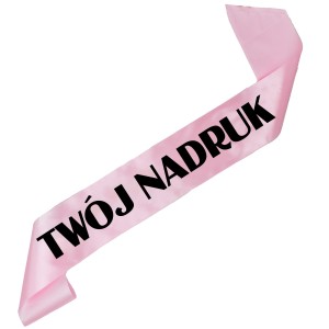 Szarfa jasny róż z Twoim nadrukiem w kolorze czarnym