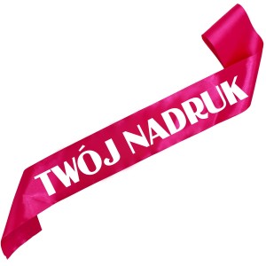 Szarfa fuksjowa  z Twoim nadrukiem w kolorze białym