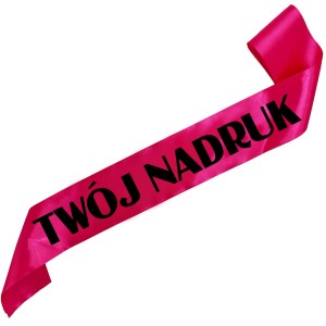 Szarfa fuksjowa  z Twoim nadrukiem w kolorze czarnym