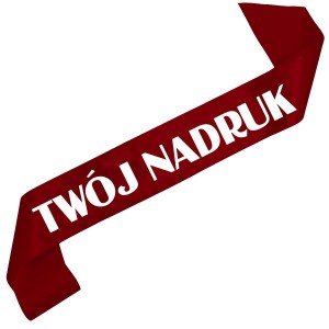 Szarfa bordowa  z Twoim nadrukiem w kolorze białym