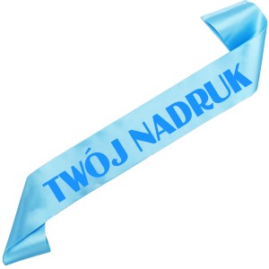 Szarfa błękitna z Twoim nadrukiem w kolorze niebieskim