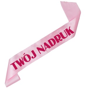 Szarfa jasny róż z Twoim nadrukiem w kolorze fuksji