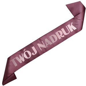 Szarfa ciemne różowe złoto  z Twoim nadrukiem w kolorze różowego złota