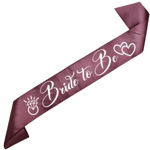 Bride to Be - szarfa ciemno-różowozłota z białym nadrukiem