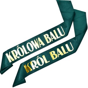 Zestaw szarf Król i Królowa Balu - zieleń butelkowa