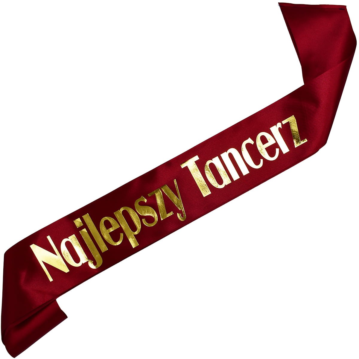 Najlepszy Tancerz - bordowa szarfa ze złotym nadrukiem