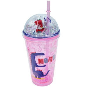 Kubek Shake - różowy , dinozaur Mom 400ml