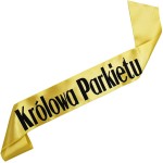 Królowa Parkietu - złota szarfa z czarnym nadrukiem