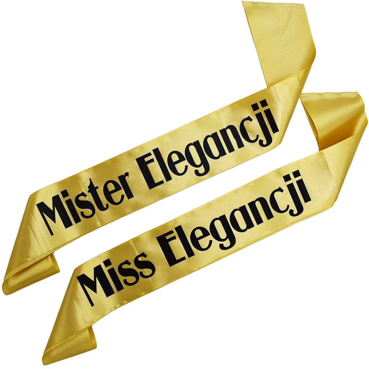Zestaw złotych szarf Miss i Mister Elegancji