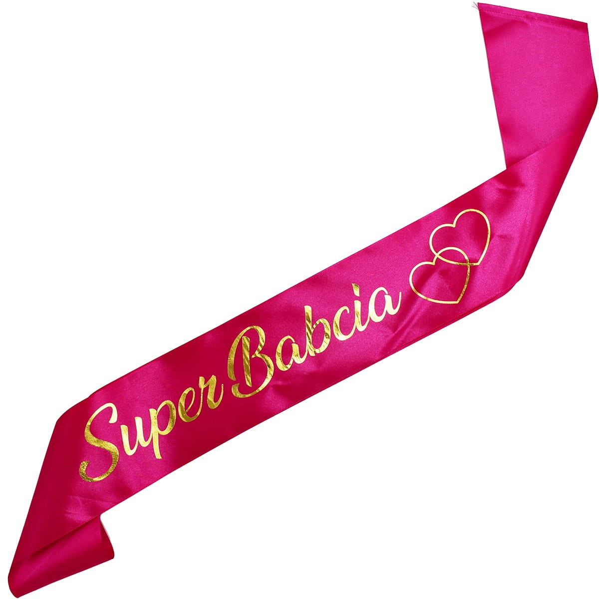 Super Babcia - różowa szarfa ze złotym nadrukiem