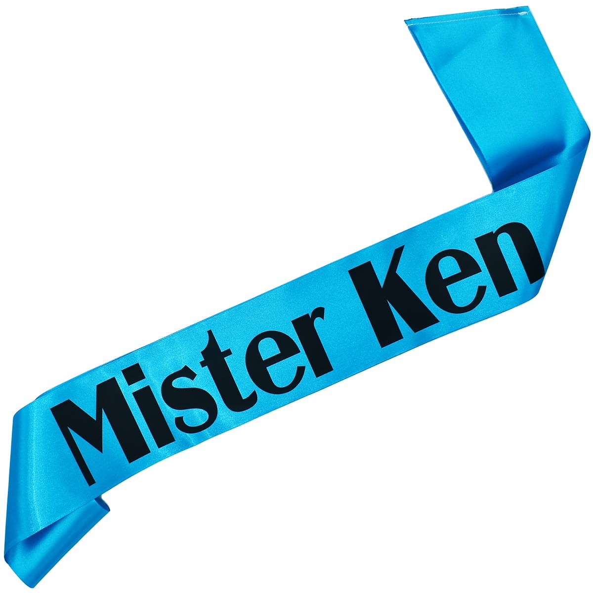 Mister Ken - turkusowa szarfa z czarnym nadrukiem