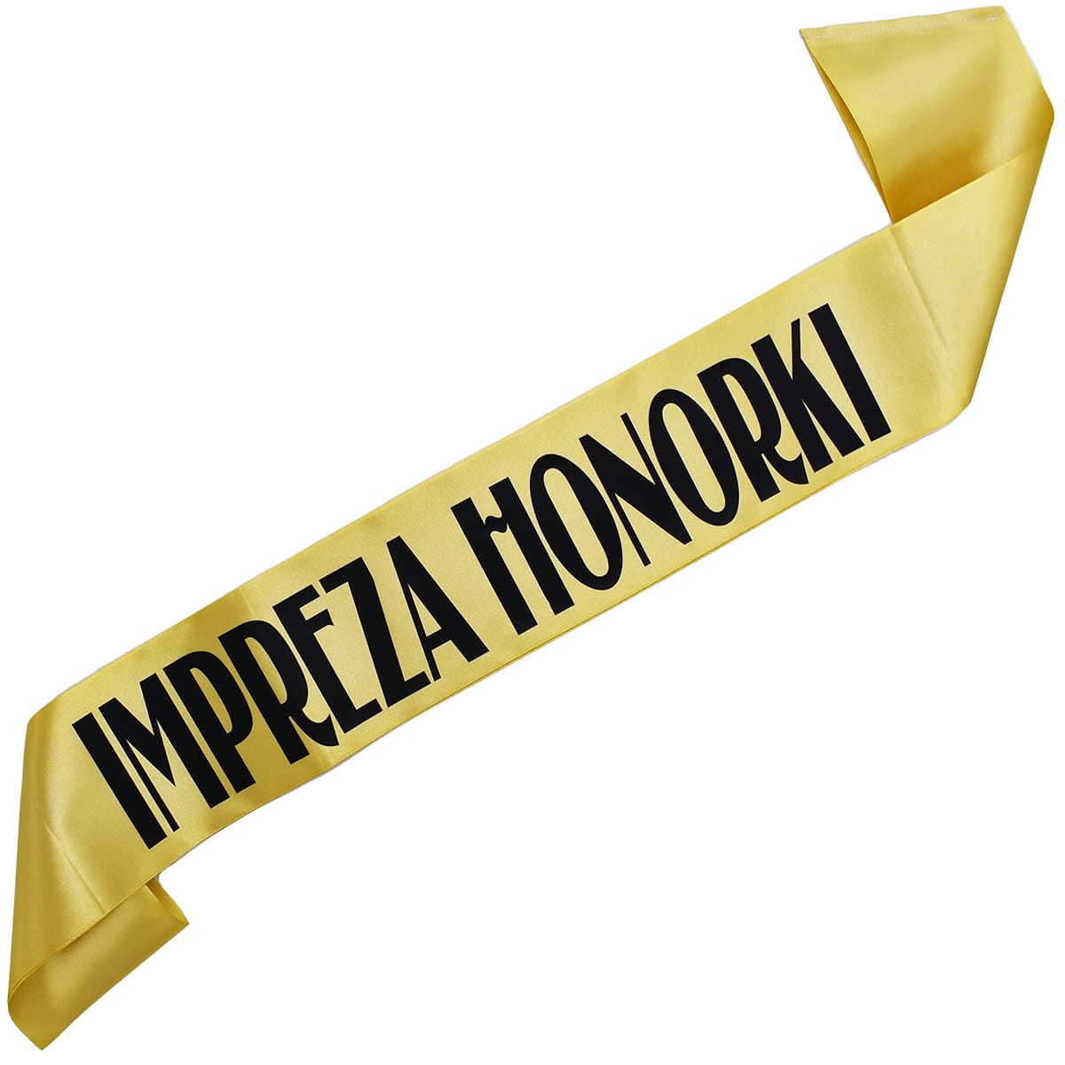 Impreza + dowolne imię - złota szarfa z czarnym nadrukiem