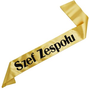Szef Zespołu - złota szarfa z czarnym nadrukiem