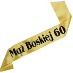 Mąż Boskiej 60 – złota szarfa z czarnym nadrukiem
