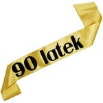  90 latek - złota szarfa z czarnym nadrukiem