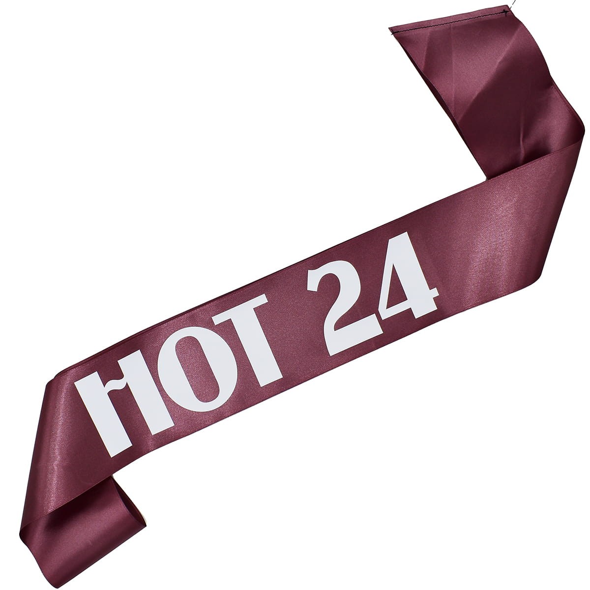 Hot 24 - szarfa w kolorze ciemnego rudnego różu z białym nadrukiem