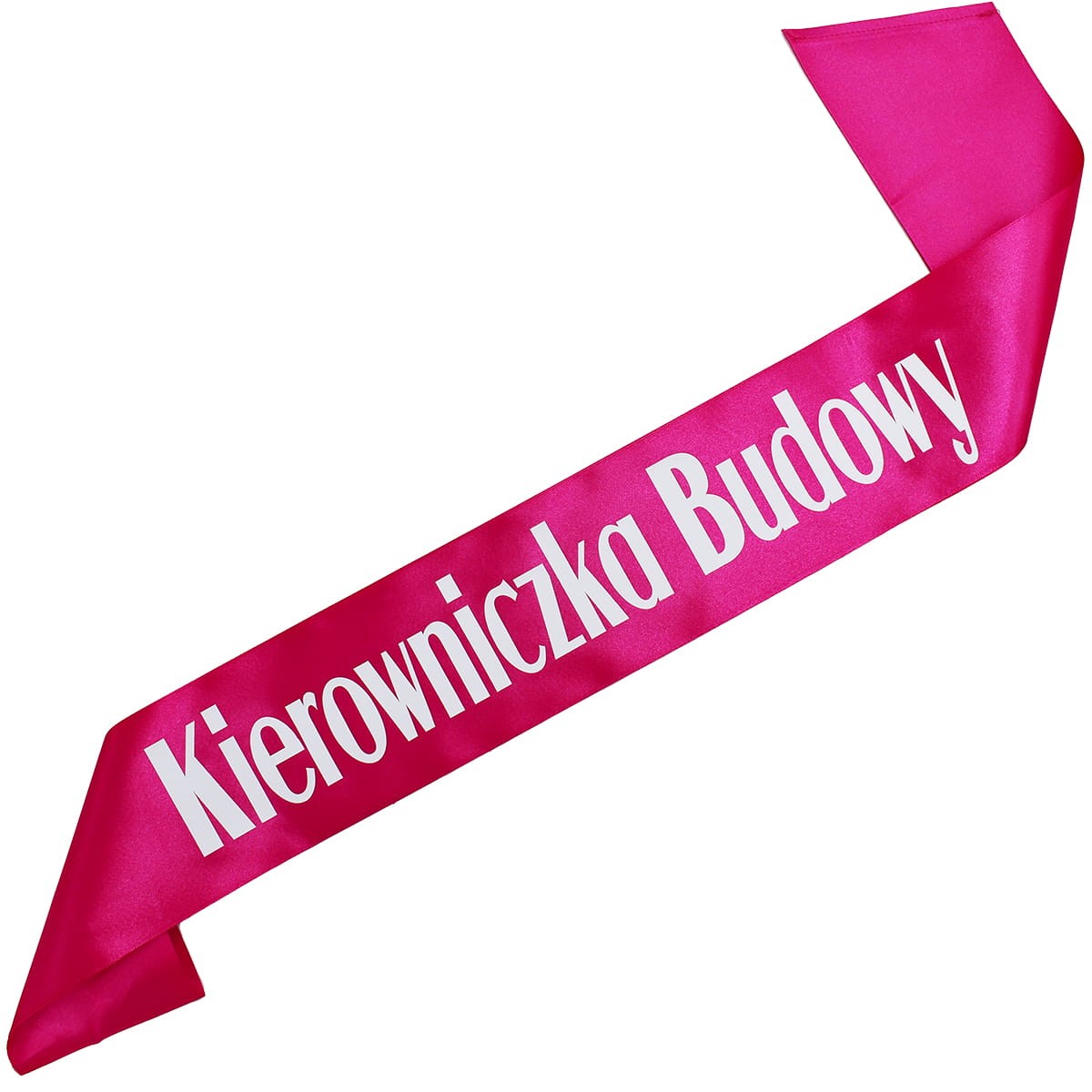 Kierowniczka Budowy - fuksjowa szarfa z białym nadrukiem