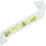 Królowa Ladies Night - biała szarfa ze złotym nadrukiem
