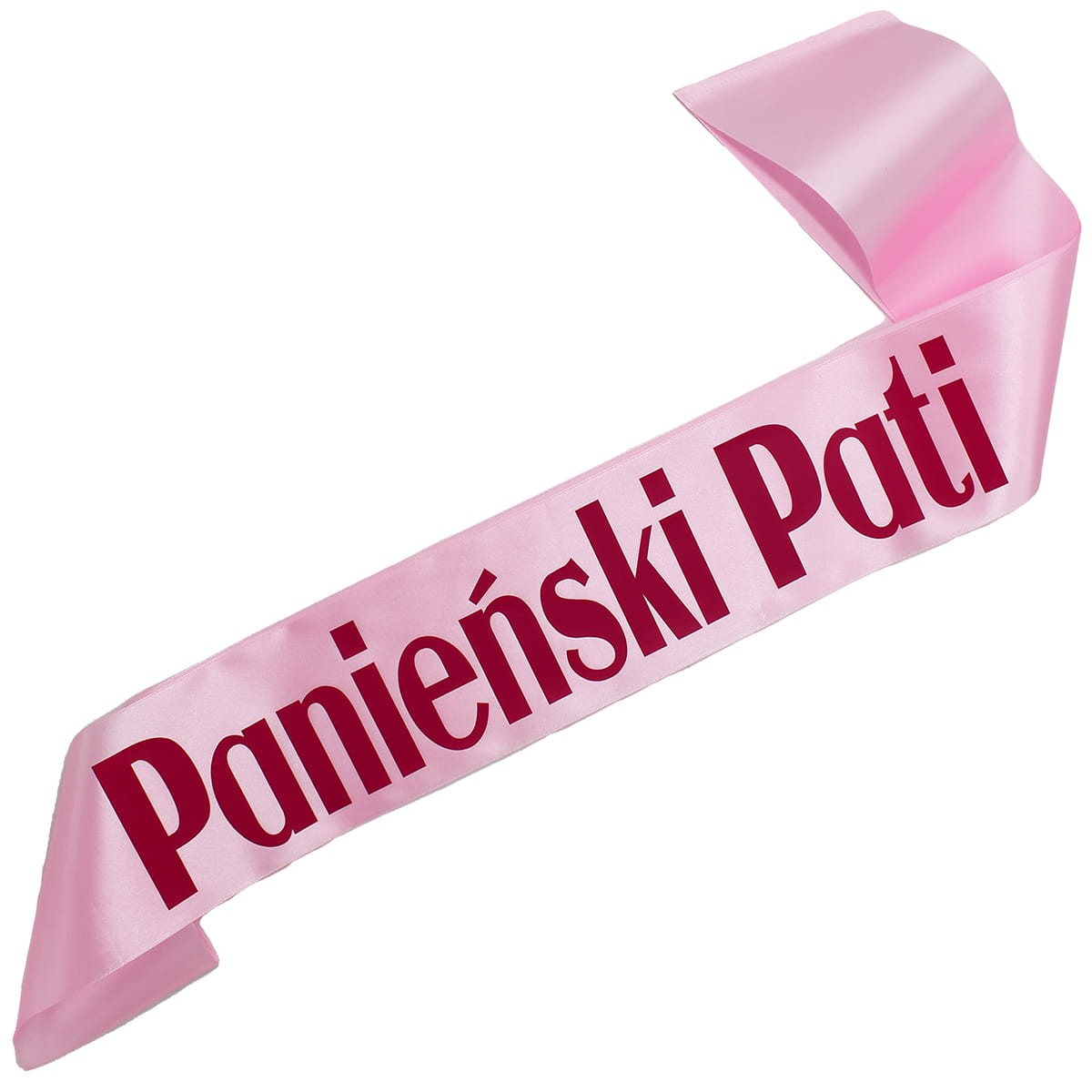 Panieński + dowolne imię - jasnoróżowa szarfa z fuksjowym nadrukiem