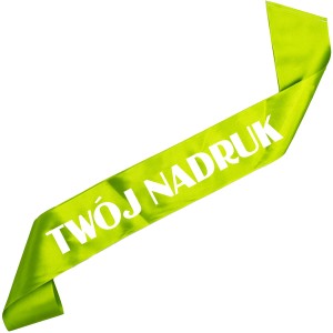 Szarfa zielone jabłuszko z Twoim nadrukiem w kolorze białym