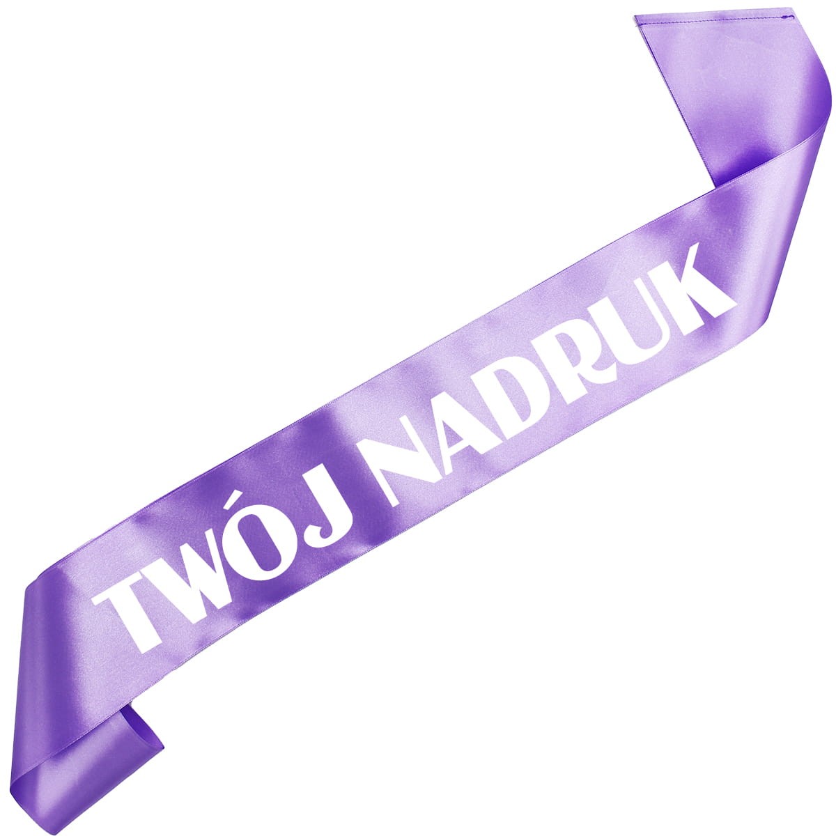 Szarfa fioletowa z Twoim nadrukiem w kolorze białym