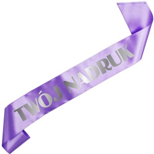 Szarfa fioletowa z Twoim nadrukiem w kolorze srebrnym