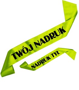 Szarfa zielone jabłuszko  z Twoim nadrukiem w kolorze czarnym - przód + tył 