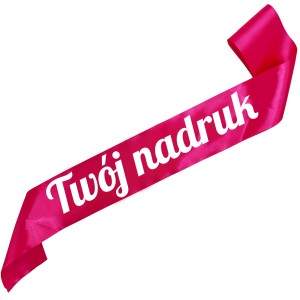 Szarfa fuksjowa  z Twoim nadrukiem w białym kolorze