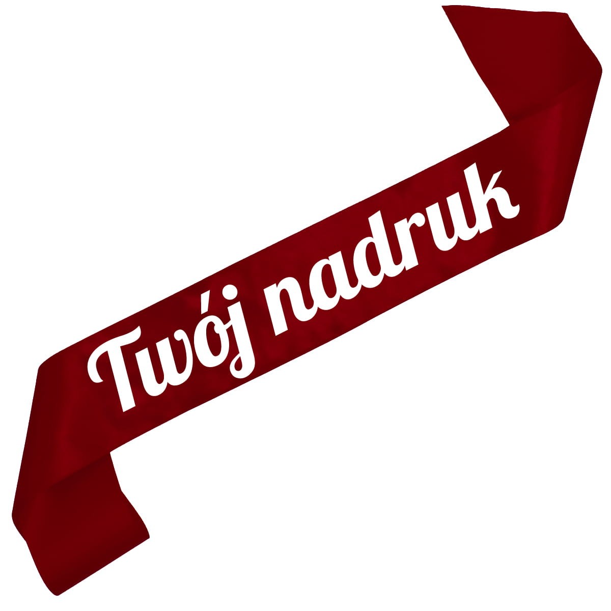 Szarfa bordowa z Twoim nadrukiem w białym kolorze