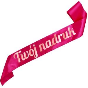 Szarfa fuksjowa  z Twoim nadrukiem w różowozłotym kolorze