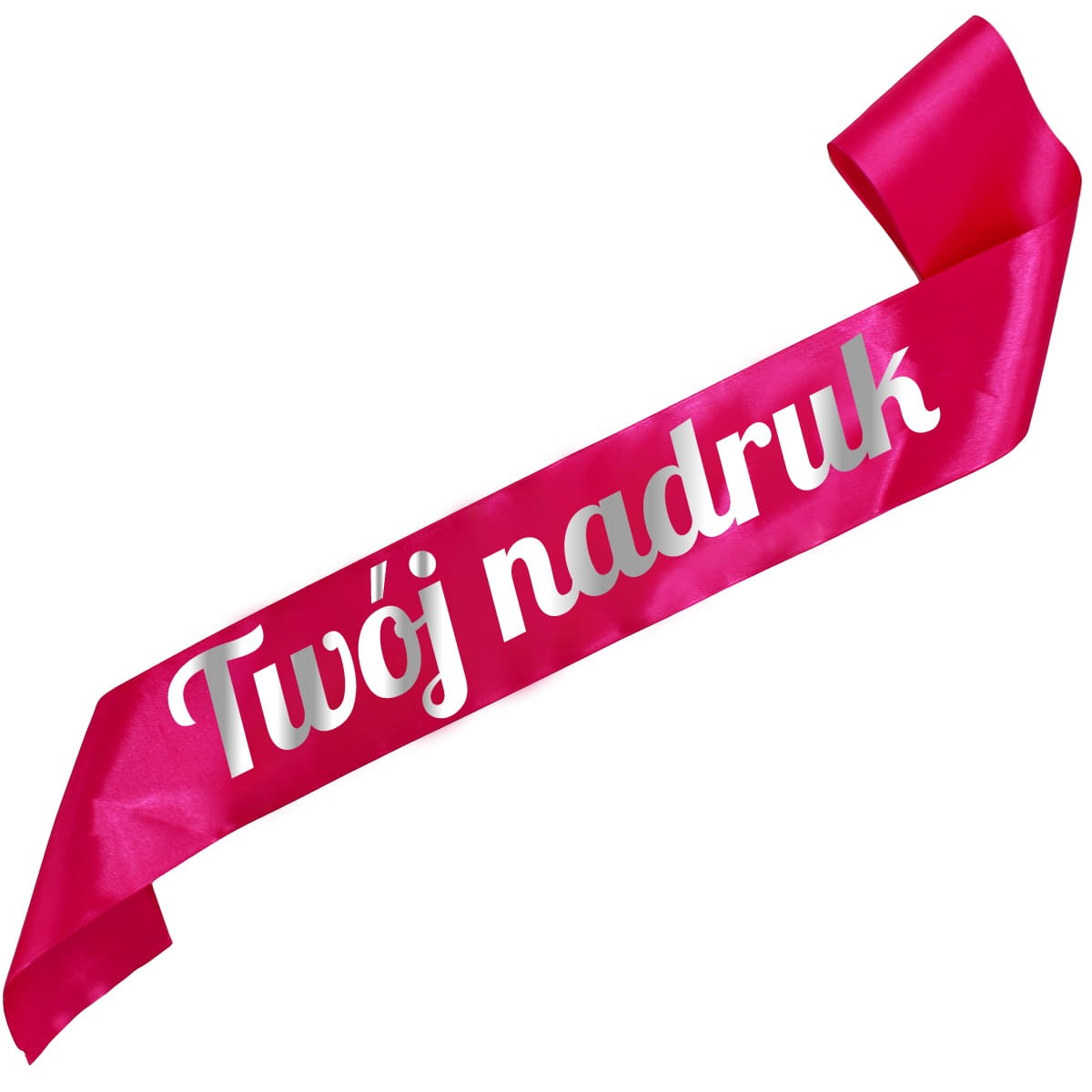 Szarfa fuksjowa z Twoim nadrukiem w srebrnym kolorze