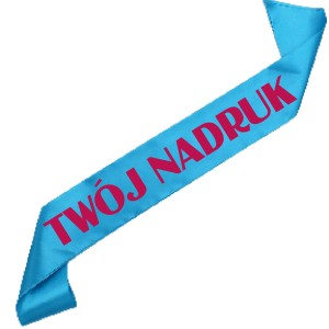 Szarfa turkusowa  z Twoim nadrukiem w kolorze fuksji